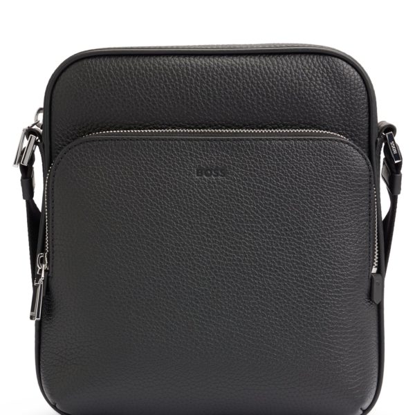 Sac reporter en cuir italien avec logo embossé – Hugo Boss