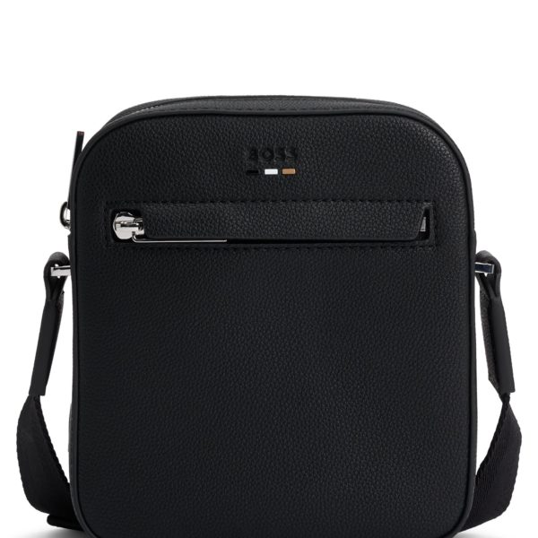 Sac reporter en similicuir grainé avec finition logotée – Hugo Boss