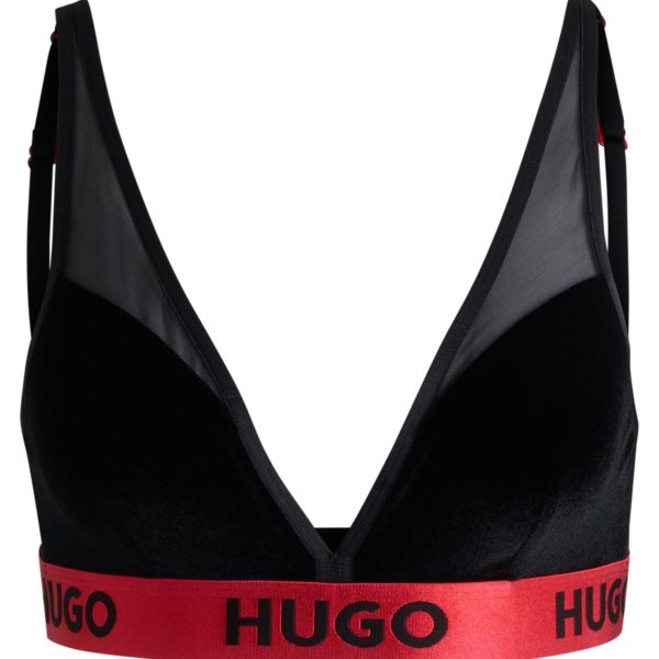 Soutien-gorge triangle en velours stretch et mesh – Hugo Boss