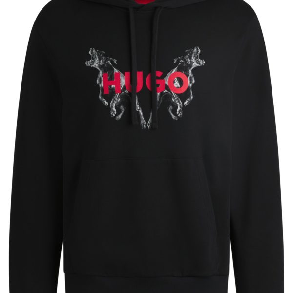 Sweat à capuche en molleton de coton à imprimés animaliers – Hugo Boss