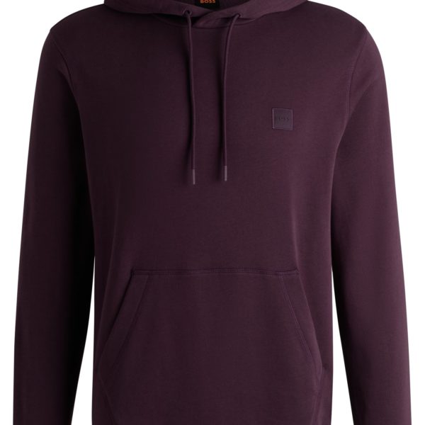 Sweat à capuche Regular en molleton de coton avec patch logoté – Hugo Boss