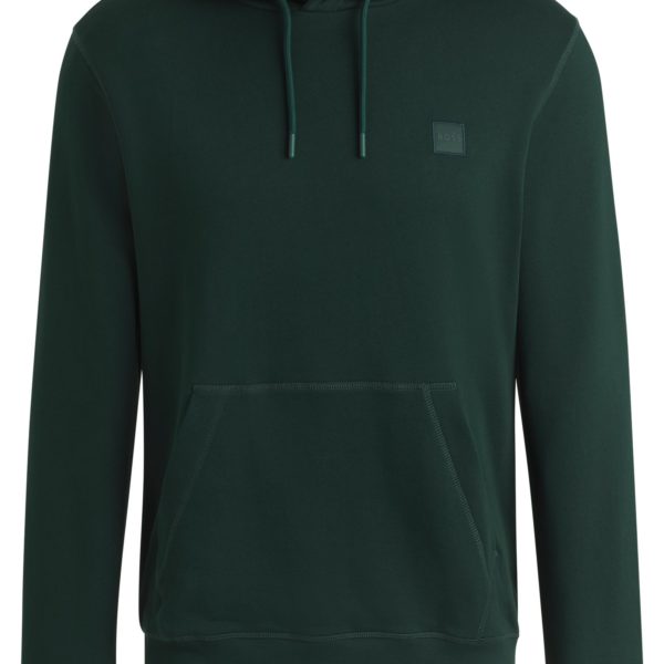 Sweat à capuche Regular en molleton de coton avec patch logoté – Hugo Boss