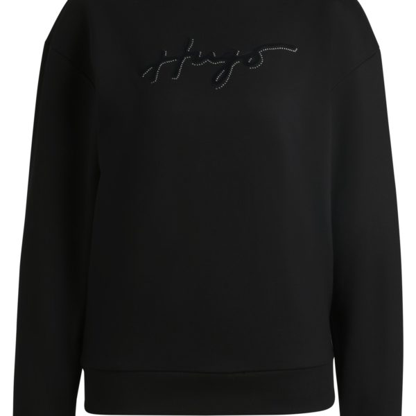 Hugo Boss Sweat en molleton de coton à logo floqué et strass
