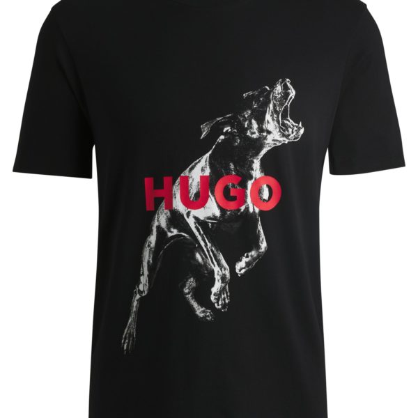 T-shirt Oversize en coton à motif graphique animal – Hugo Boss