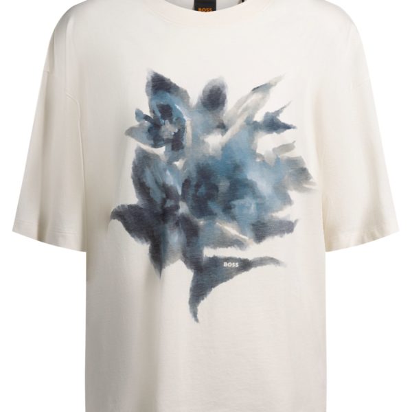 T-shirt Oversize en jersey de coton avec motif artistique de la saison – Hugo Boss