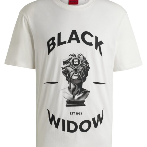 T-shirt en jersey de coton à imprimé araignée graphique – Hugo Boss