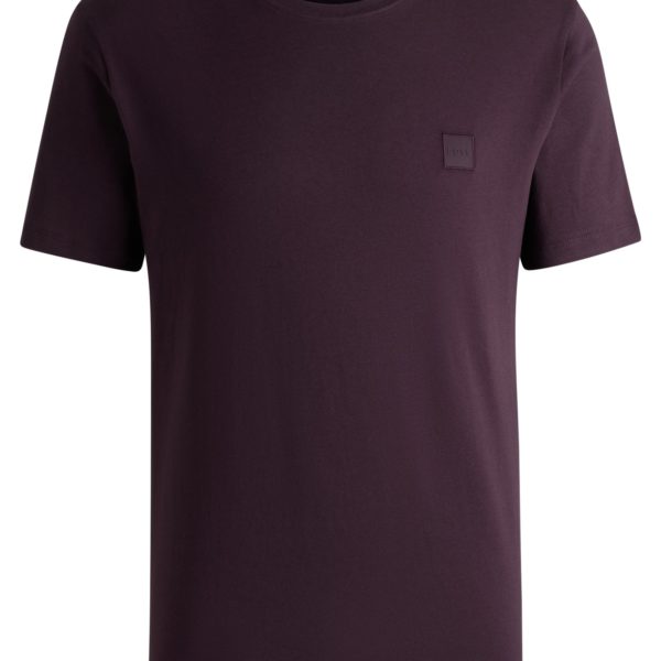 T-shirt en jersey de coton avec patch logoté – Hugo Boss