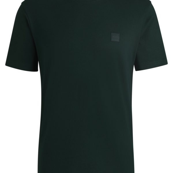 T-shirt en jersey de coton avec patch logoté – Hugo Boss