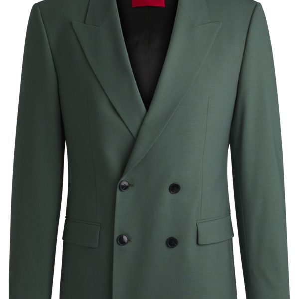 Veste Slim en popeline stretch de laine mélangée – Hugo Boss
