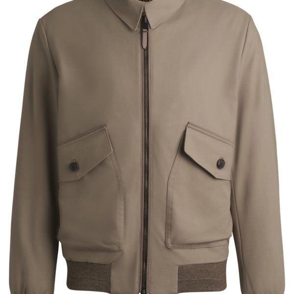 Veste en coton stretch à finitions côtelées – Hugo Boss
