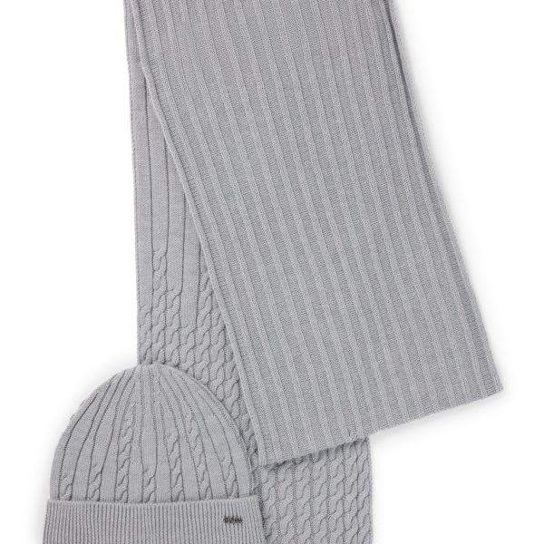 Bonnet et écharpe en laine mélangée, présentés dans une boîte cadeau – Hugo Boss