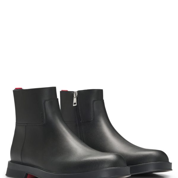Bottines mi-hautes zippées en cuir avec surpiqûres – Hugo Boss