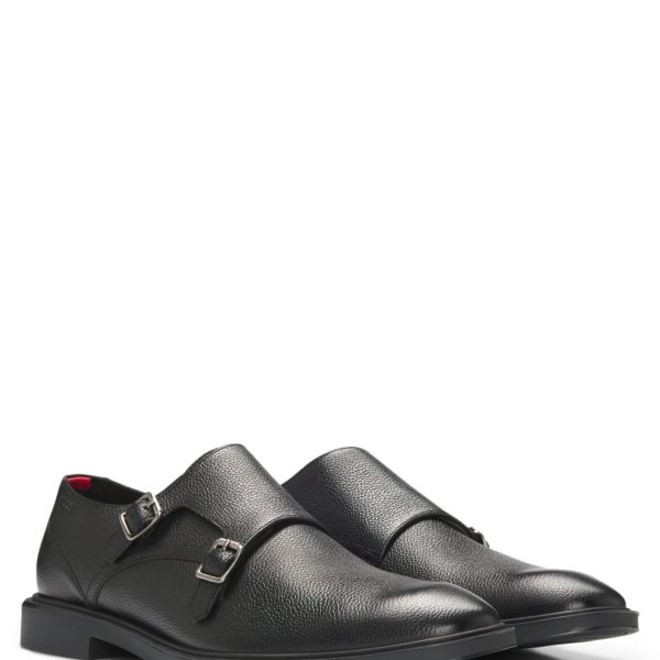 Chaussures à double bride en cuir grainé – Hugo Boss
