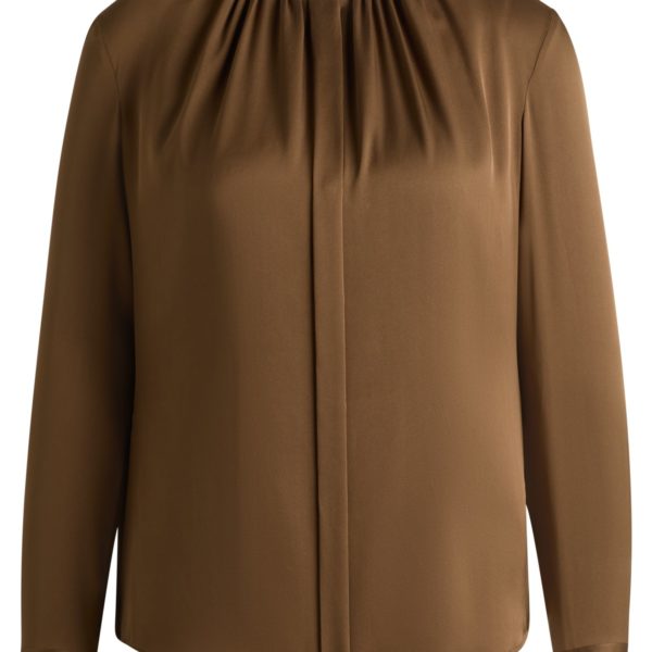 Chemisier Regular sans col en soie stretch – Hugo Boss