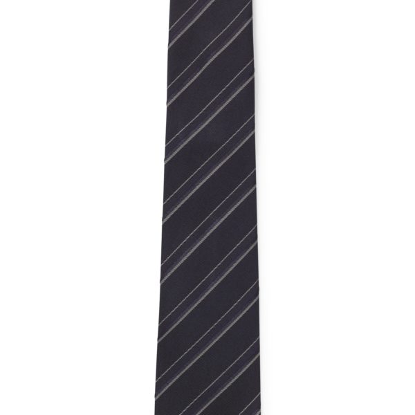 Cravate en jacquard italien de soie et de coton à rayures en diagonale – Hugo Boss