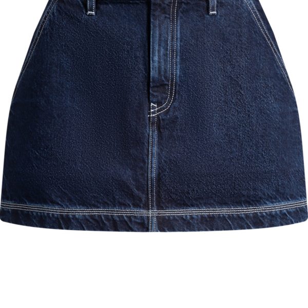 Jupe courte en denim avec surpiqûres contrastantes – Hugo Boss