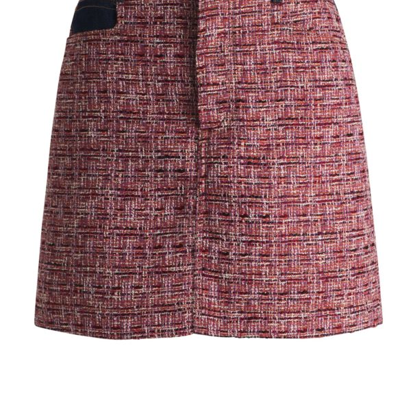 Jupe évasée en tweed multicolore avec finitions en denim – Hugo Boss