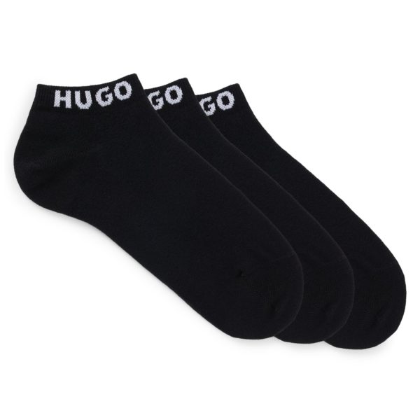 Lot de trois paires de chaussettes basses avec bords logotés – Hugo Boss