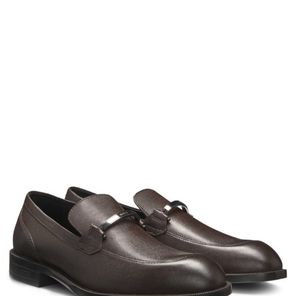 Mocassins en cuir imprimé avec garniture logotée – Hugo Boss