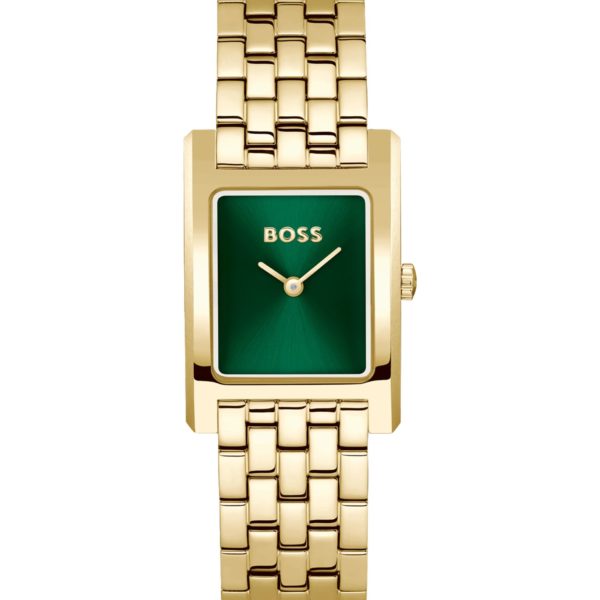 Montre dorée à cadran vert – Hugo Boss