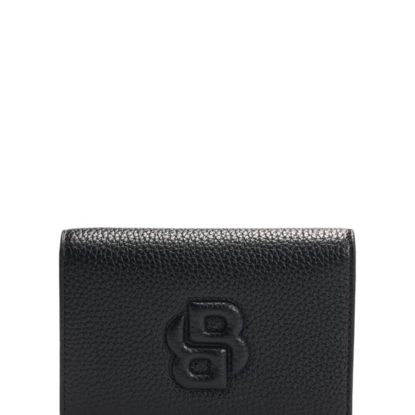 Petit portefeuille grainé à monogramme Double B – Hugo Boss