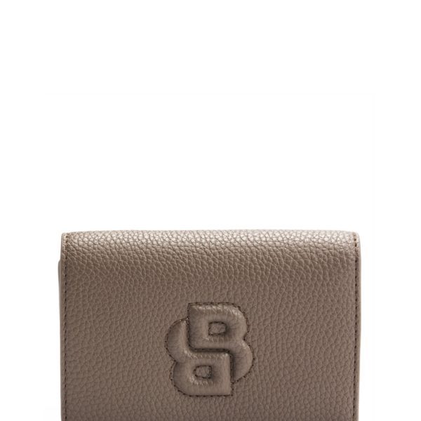 Petit portefeuille grainé à monogramme Double B – Hugo Boss