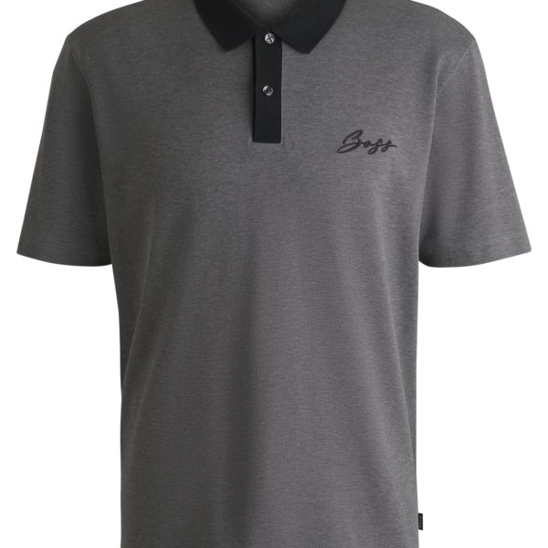 Polo en coton mercerisé avec logo manuscrit – Hugo Boss