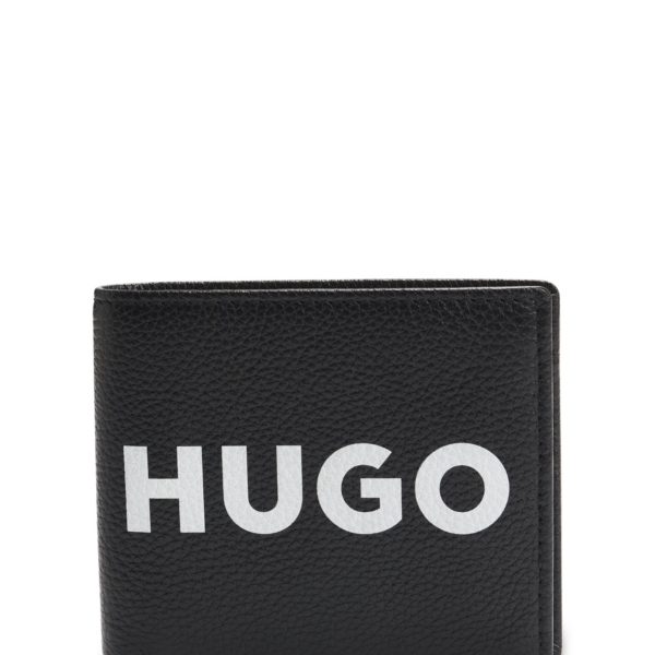 Portefeuille en cuir grainé à logo contrastant – Hugo Boss