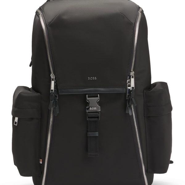 Sac à dos à plusieurs poches avec fermeture éclair et finitions emblématiques – Hugo Boss