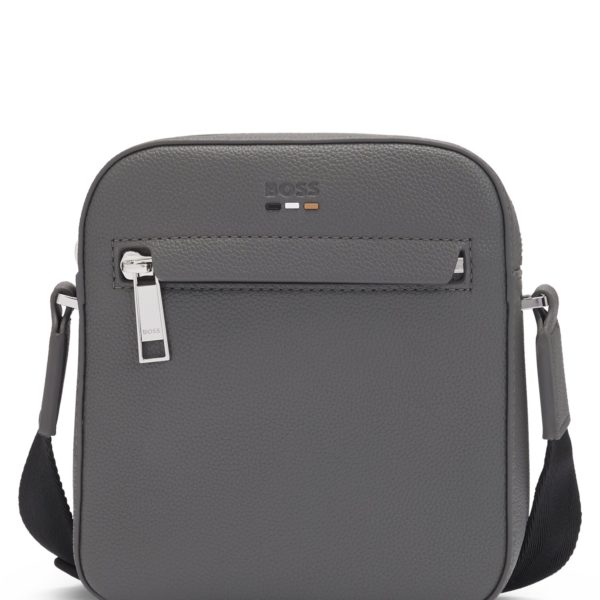 Sac reporter en similicuir grainé avec finition logotée – Hugo Boss