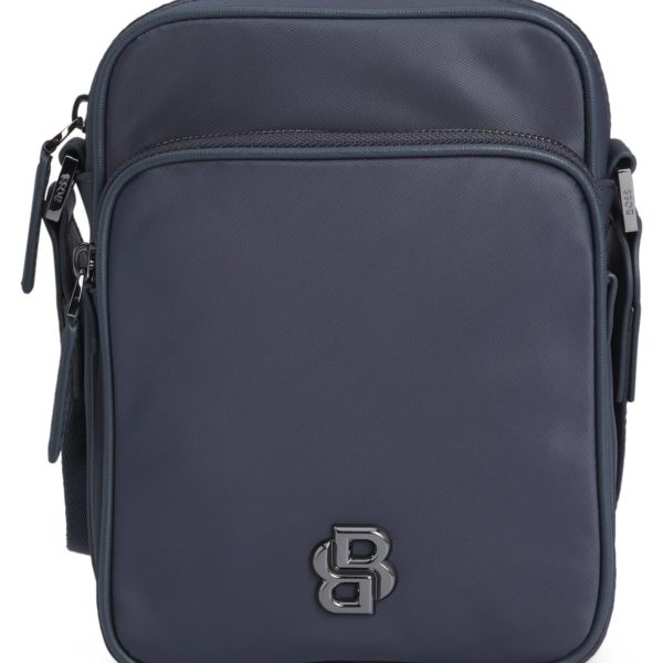Sac reporter en twill à monogramme double B – Hugo Boss