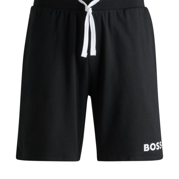 Short en molleton de coton avec cordon de serrage et logo contrastant – Hugo Boss