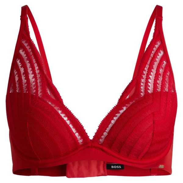 Soutien-gorge à armatures avec bonnets matelassés et détails en dentelle – Hugo Boss
