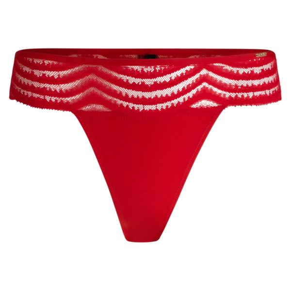 String avec finition en dentelle et logo – Hugo Boss