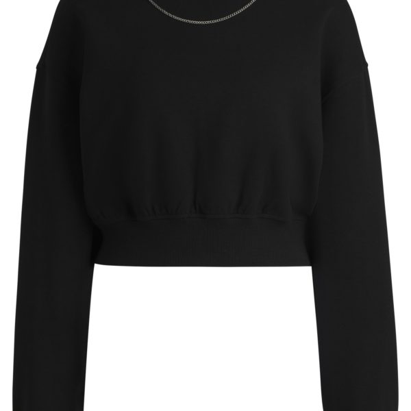 Sweat en coton mélangé avec chaîne emblématique amovible – Hugo Boss