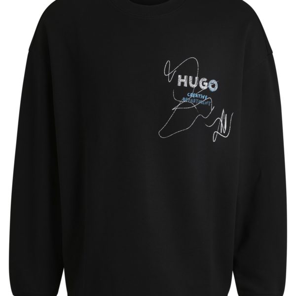 Sweat en molleton de coton avec motif artistique de la saison – Hugo Boss