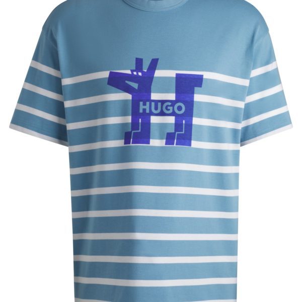 T-shirt ample en jersey de coton avec logo chien – Hugo Boss
