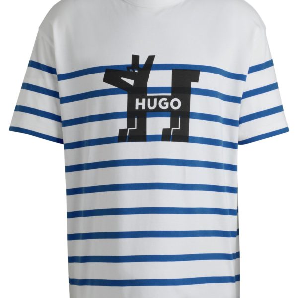T-shirt ample en jersey de coton avec logo chien – Hugo Boss