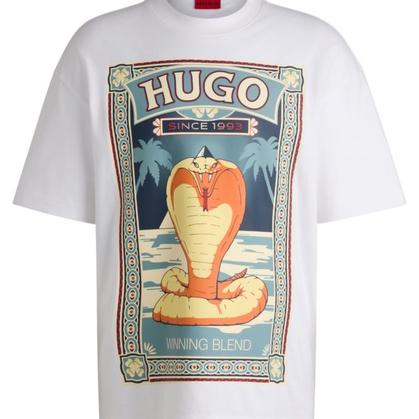 T-shirt en jersey de coton à imprimé graphique – Hugo Boss