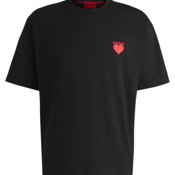 T-shirt en jersey de coton à motif cœur artistique – Hugo Boss