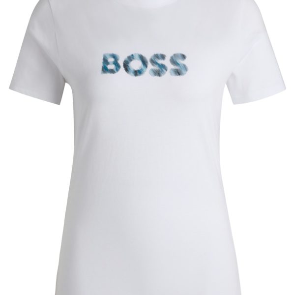 T-shirt en jersey de coton avec logo de la saison – Hugo Boss