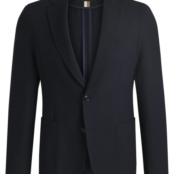 Veste Slim en piqué stretch à revers crantés – Hugo Boss