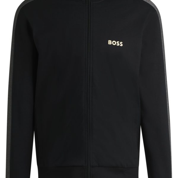 Veste zippée en coton mélangé avec logo imprimé en transfert – Hugo Boss