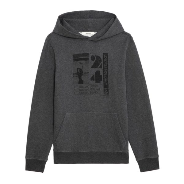 Sweatshirt Sanchi Photoprint Anthracite - Taille XS - Homme - Zadig & Voltaire