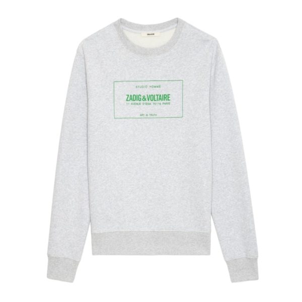 Sweatshirt Simba Blason Gris Chine – Taille S – Homme – Zadig & Voltaire