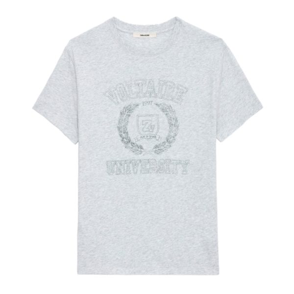 T-shirt Jimmy Blason Gris Chine Clair - Taille XS - Homme - Zadig & Voltaire