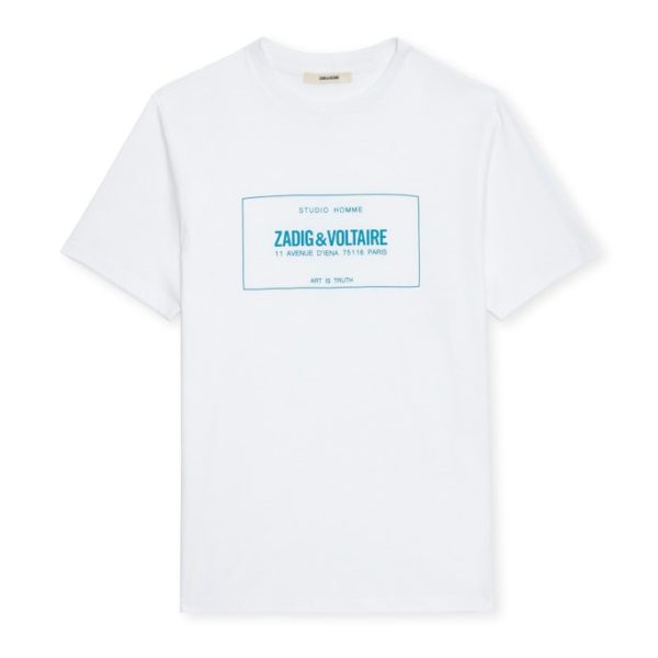T-shirt Ted Blason Blanc - Taille S - Homme - Zadig & Voltaire