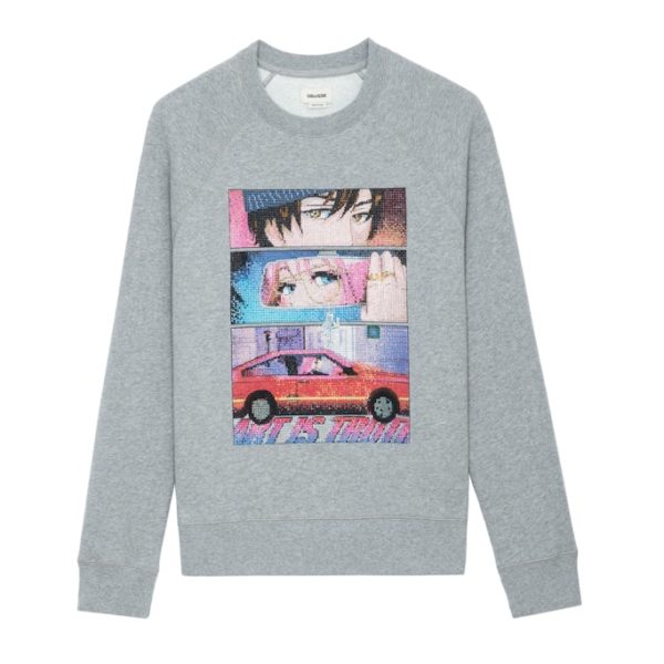Sweatshirt Upper Moon Gris Chine – Taille XS – Femme – Zadig & Voltaire
