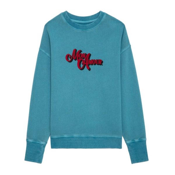 Sweatshirt Oscar Amour Aqua – Taille S – Femme – Zadig & Voltaire