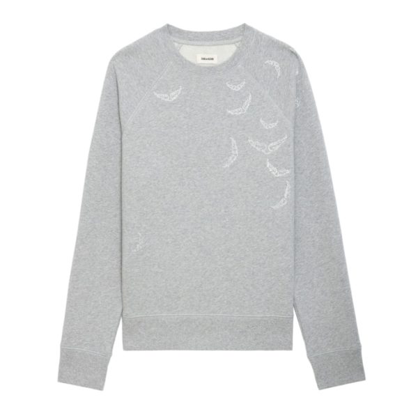 Sweatshirt Upper Wings Strass Gris Moyen – Taille XS – Femme – Zadig & Voltaire